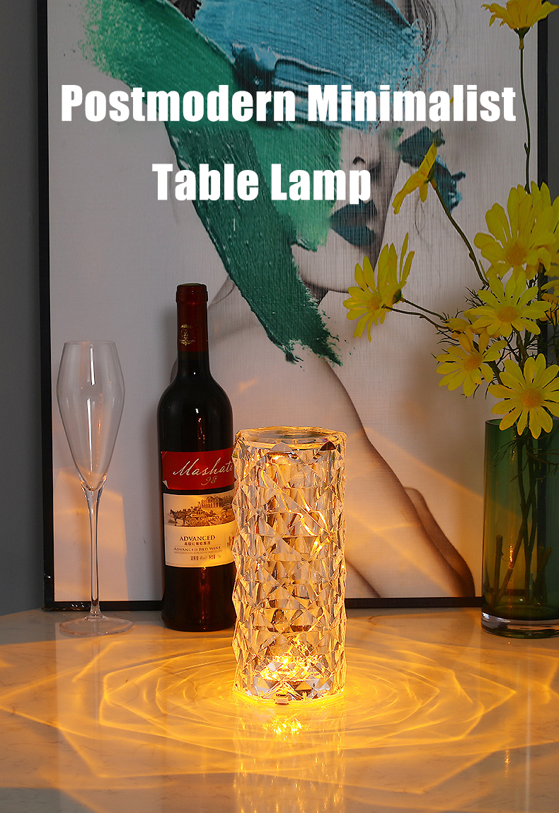 3 Colors Adjustable Diamond Table Lamp  Perfect Home Lamp