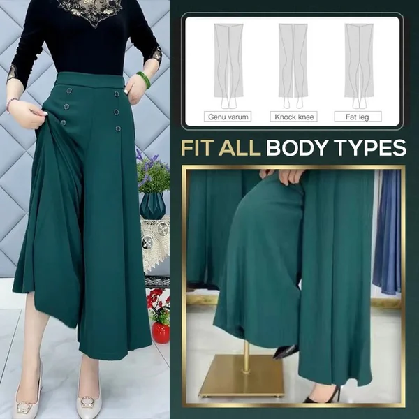   [Cool and Slim] Stylish Pleated Wide-leg Pants