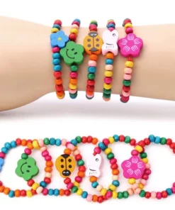 12Pcs/Set Colourful Wooden Bracelets