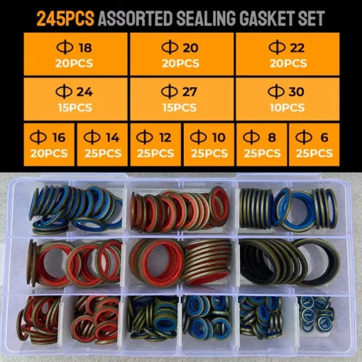 100pcs/ 245pcs Assorted Sealing Gasket Set - Image 3