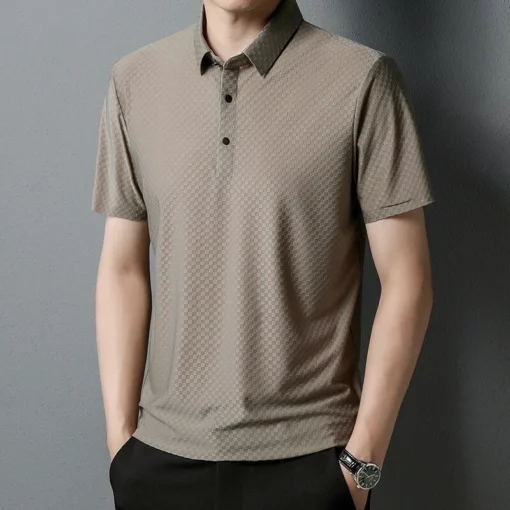 Mens Solid Colour Fashion Polo Shirt