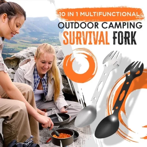 10 In 1 Multifunctional Outdoor Camping Survival Fork