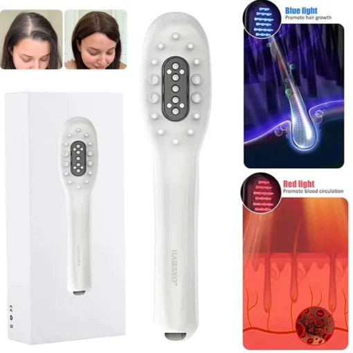 HairEvo™ Rechargeable Scalp Care Hair Growth Comb with Red & Blue Light Microcurrent Therapy - Image 5