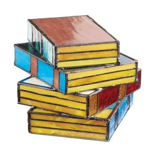 Stained Glass Stacked Books Lamp - Image 4