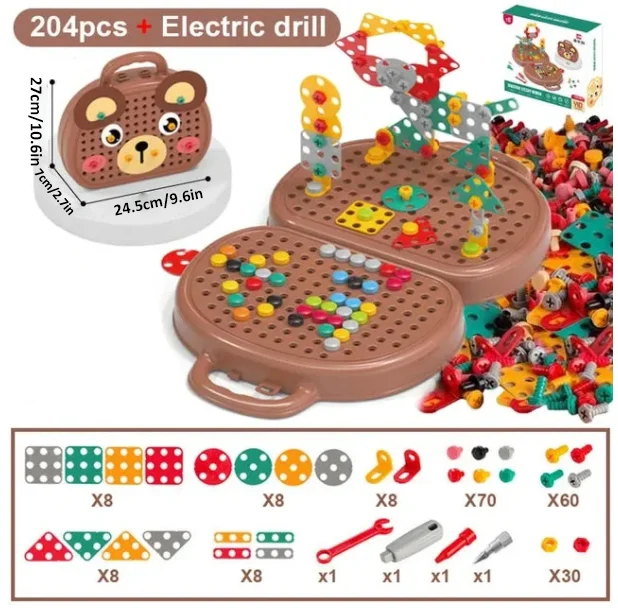 Magic Montessori Play Toolbox - Creative Button Art Tool Box with