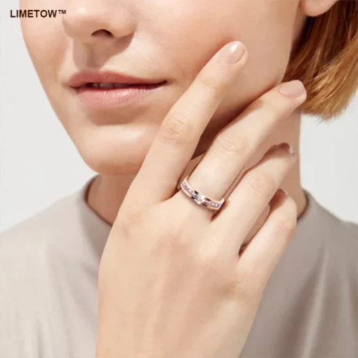 LIMETOW Moissanite Spinner Ring