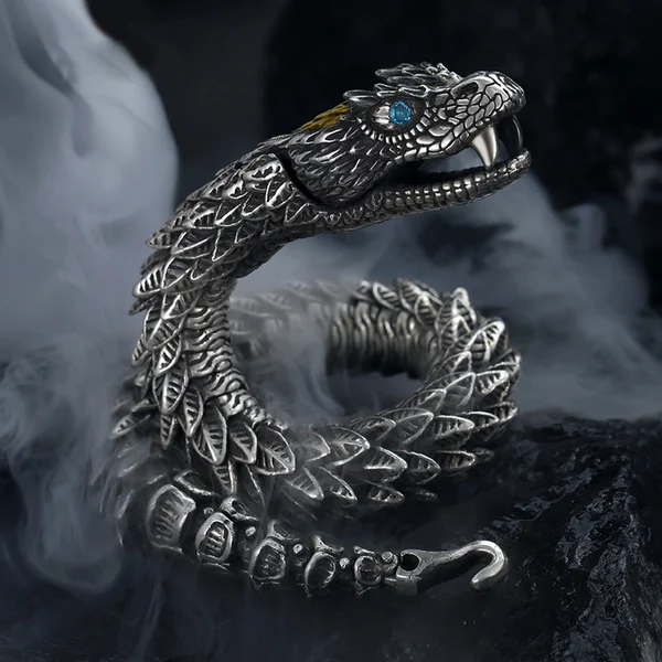 Silver Handmade Dragon Chain Bracelet