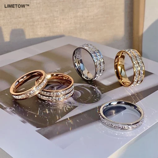 LIMETOW Moissanite Spinner Ring