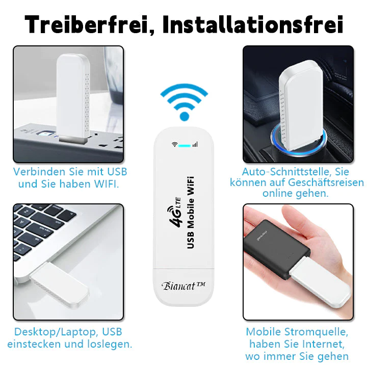 Biancat LTE-Router Kabelloser USB-Mobilfunk-Breitbandadapter