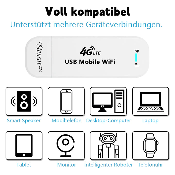 Biancat LTE-Router Kabelloser USB-Mobilfunk-Breitbandadapter