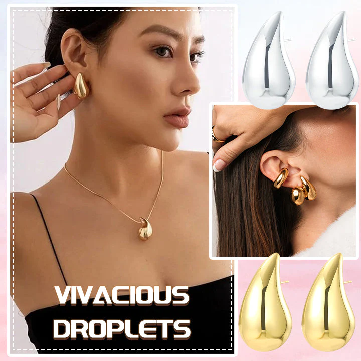 Ceoerty Glimmering Droplet Dangle Earrings