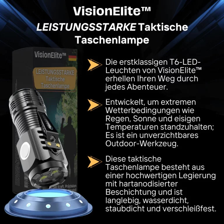 VisionElite LEISTUNGSSTARKE Taktische Taschenlampe