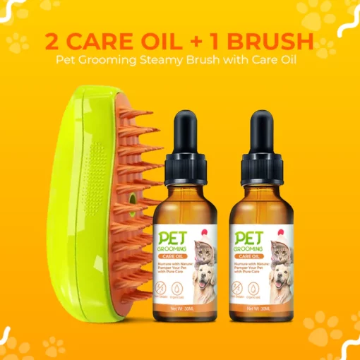 SteamCarePro™ Pet Grooming Steamy Brush with Care Oil [Veterinarian-Approved] - Image 9