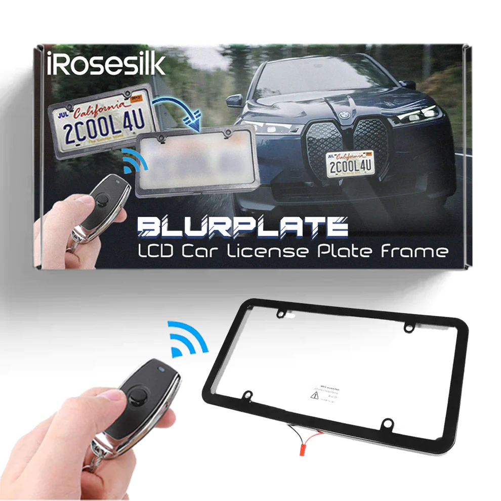 iRosesilk Electrochromic Switchable LCD Car License Plate Frame