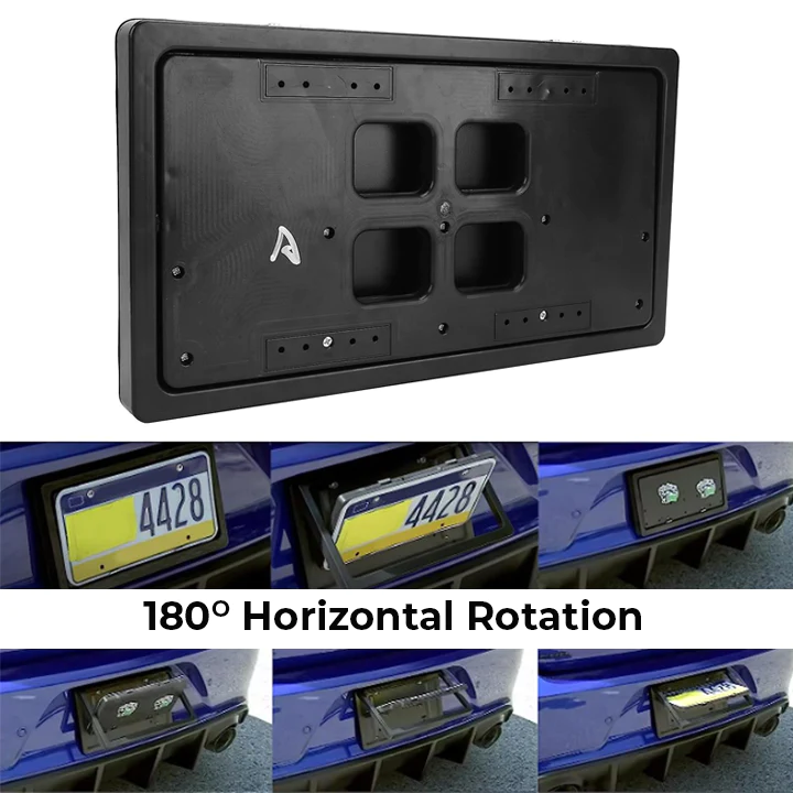 iRosesilk 3s Turn-BLACK PlateFlipper Car License Plate Frame