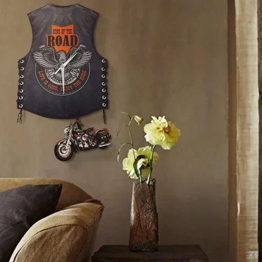 Motorcycle Vest Mute Wall Clock