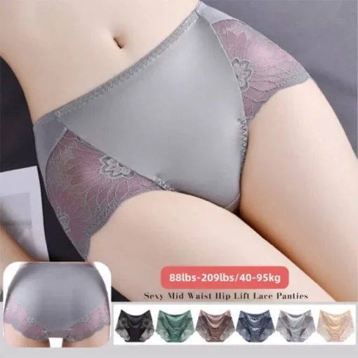 Womens Tummy Control Hip Lifting Seamless Lace Underwear