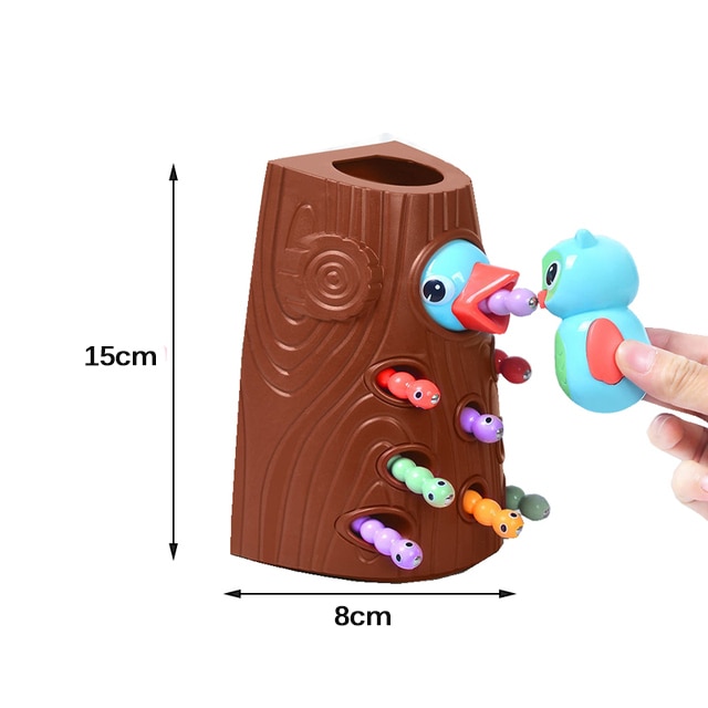 Woodpecker Magnetic Catching Bug Animal Feeding Toys