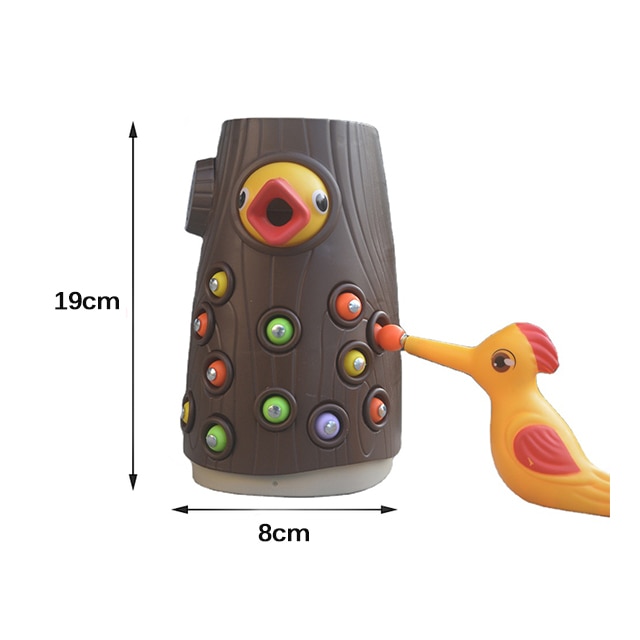 Woodpecker Magnetic Catching Bug Animal Feeding Toys