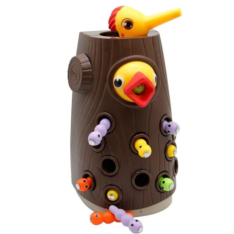 Woodpecker Magnetic Catching Bug Animal Feeding Toys