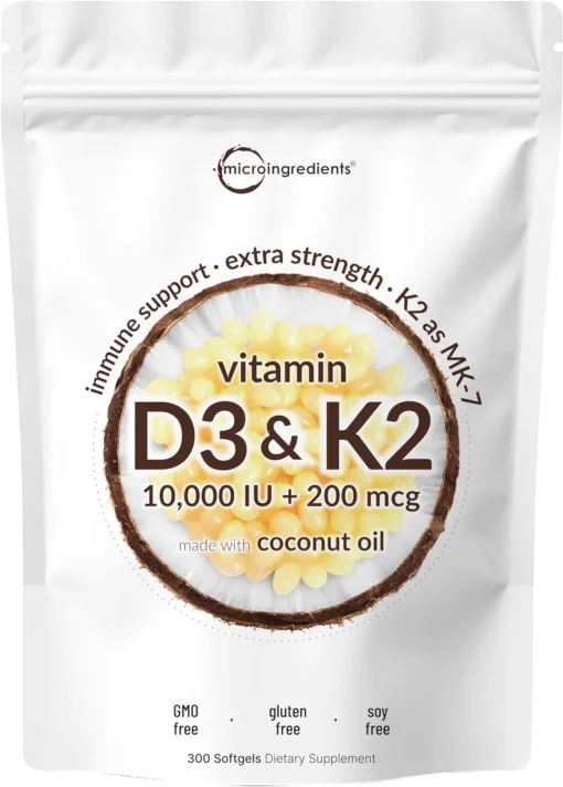 Vitamin D3 K2 Supplement Softgels