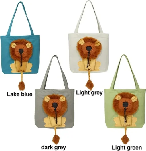 Lion-Shaped Pet Canvas Shoulder Bag - Image 7