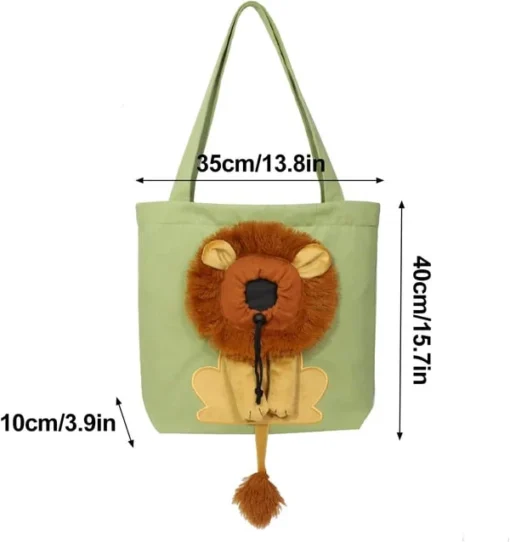 Lion-Shaped Pet Canvas Shoulder Bag - Image 8