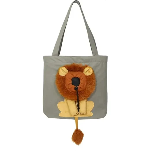 Lion-Shaped Pet Canvas Shoulder Bag - Image 5