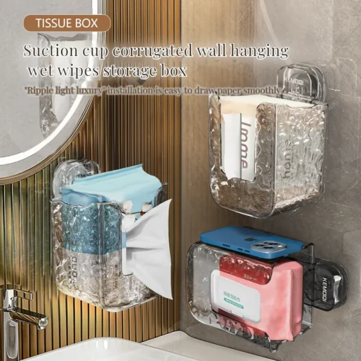 Multifunctional anti-glue glacier pattern tissue box - Image 5