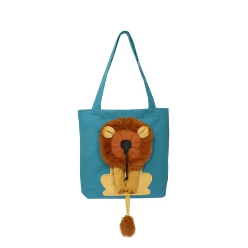 Lion-Shaped Pet Canvas Shoulder Bag - Image 4