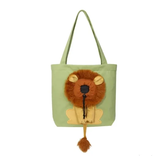 Lion-Shaped Pet Canvas Shoulder Bag - Image 3