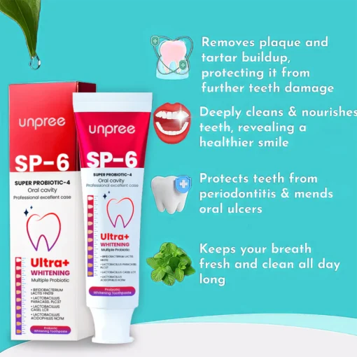 Unpree™ SP-6 Ultra+ Probiotic Whitening Toothpaste - Image 2