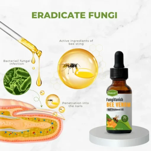 Eradicate fungi and bacterial infections with active bee sting ingredients that penetrate deeply into the nails for maximum effectiveness.