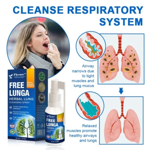 FLYCARE™ FreeLunga helps relax tight muscles and clear lung mucus, promoting healthy airways and optimal lung function for easier breathing.