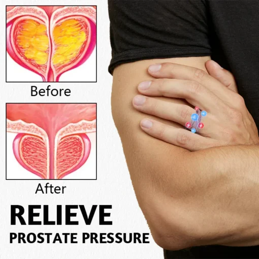 Ceoerty™ ProstaMagnetic Harmony Ring helps relieve prostate pressure, offering noticeable improvement before and after use for enhanced comfort.