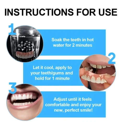 Easy application instructions for 𝑷𝒂𝒓𝒐𝒘𝒖™ denture set at home