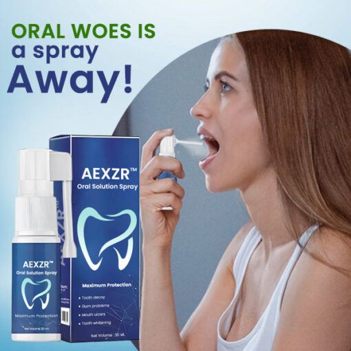 Enjoy a comprehensive oral care routine with AEXZR™ Oral Solution Spray, tackling multiple concerns in one easy solution.