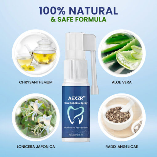 Experience the refreshing benefits of AEXZR™ Oral Solution Spray for dry mouth relief and enhanced oral comfort.