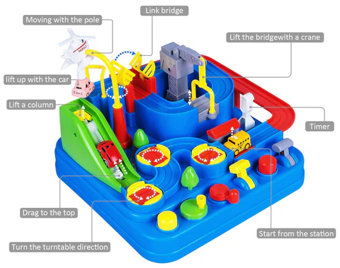 Your child will learn valuable skills while having fun with the interactive Urban Rescue Adventure Toy track.