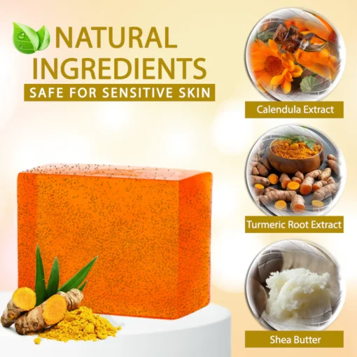 Experience relief from eczema and psoriasis with ATTDX™ Granular Calendula Turmeric Skincare Soap.