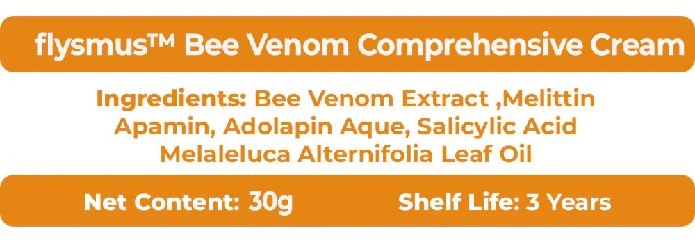 Say goodbye to redness and dryness! flysmus™ Bee Venom Comprehensive Cream rejuvenates your skin and promotes a smoother, healthier appearance.