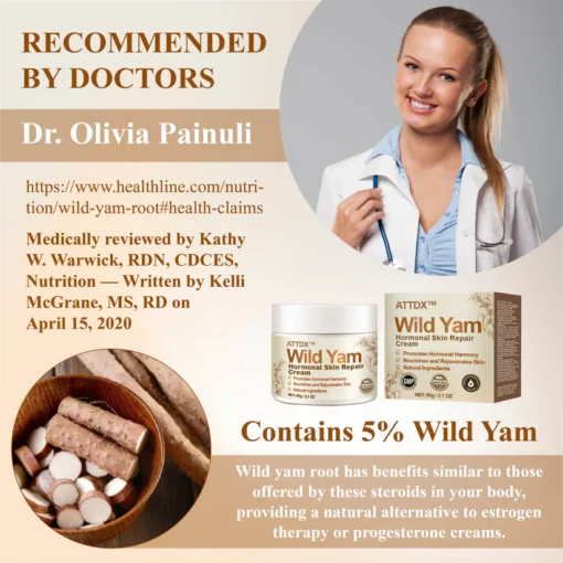 Reduce dryness and redness in your skin with ATTDX™ Wild Yam Hormonal Skin Repair Cream.