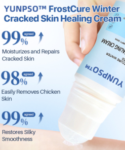 Experience the soothing benefits of YUNPSO™ FrostCure Winter Cracked Skin Healing Cream for healing dry hands and feet with aloe vera and elastin.