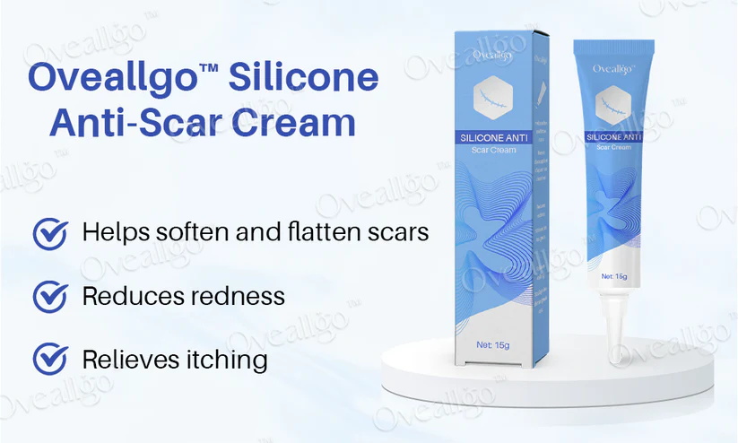 Revitalize your skin and boost your self-confidence with Oveallgo™ Silicone Anti-Scar Cream, your go-to for scar treatment.