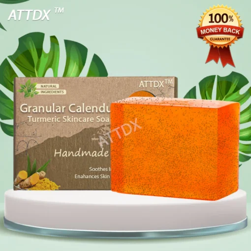 Enhance your skin’s radiance with ATTDX™ Granular Calendula Turmeric Skincare Soap enriched with turmeric.