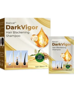 Biancat™ DarkVigor Hair Blackening Shampoo revitalizes dull hair, turning gray strands into rich black while enhancing strength and vitality.