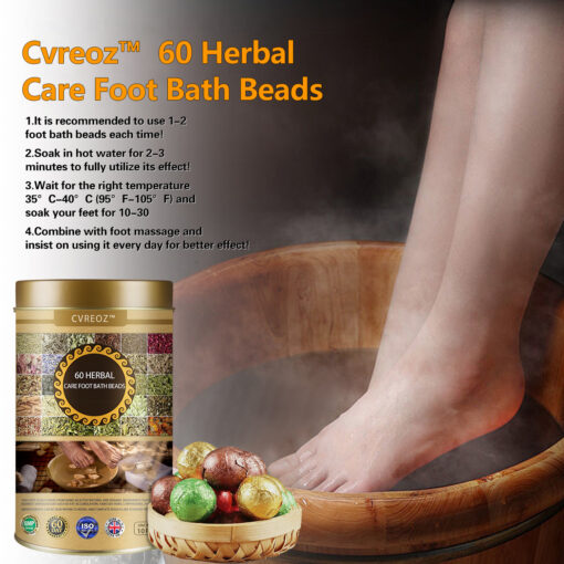 The ideal product for those battling lymphedema: Cvreoz™ 60 Herbal Care Foot Bath Beads.