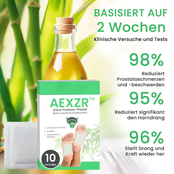 AEXZR™ Detox Prostata-Pflaster reinigt den Körper von Toxinen und unterstützt die Gesundheit der Prostata.