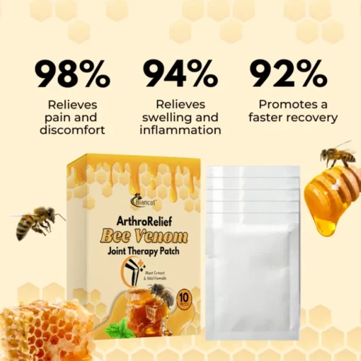 Biancat™ ArthroRelief Bee Venom Joint Therapy Patch offers a safe and effective treatment. Suitable for users of all ages!