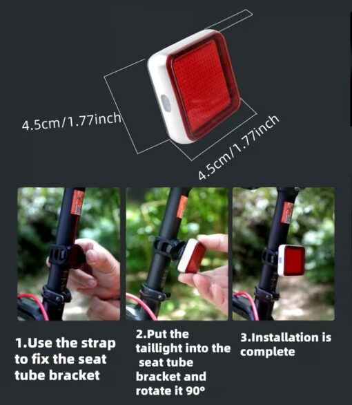 Smart braking sensor on the Editable Bicycle Taillight for enhanced safety.